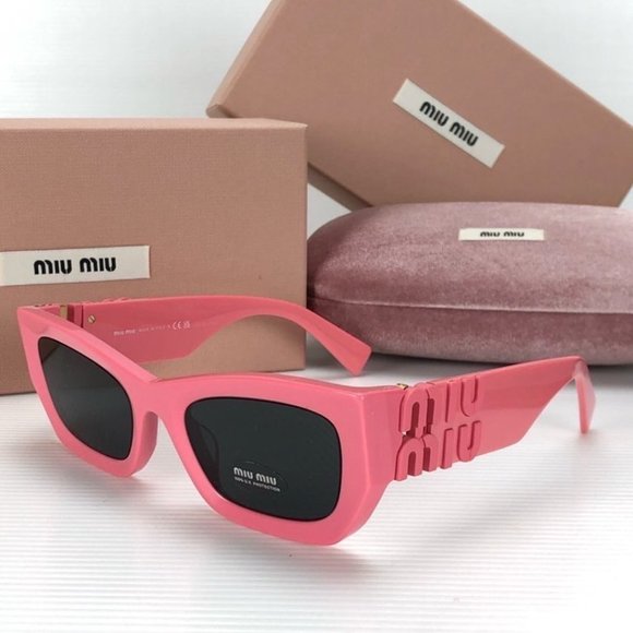 MIU MIU Hot Pink Logo Sunglasses - Picture 10 of 16